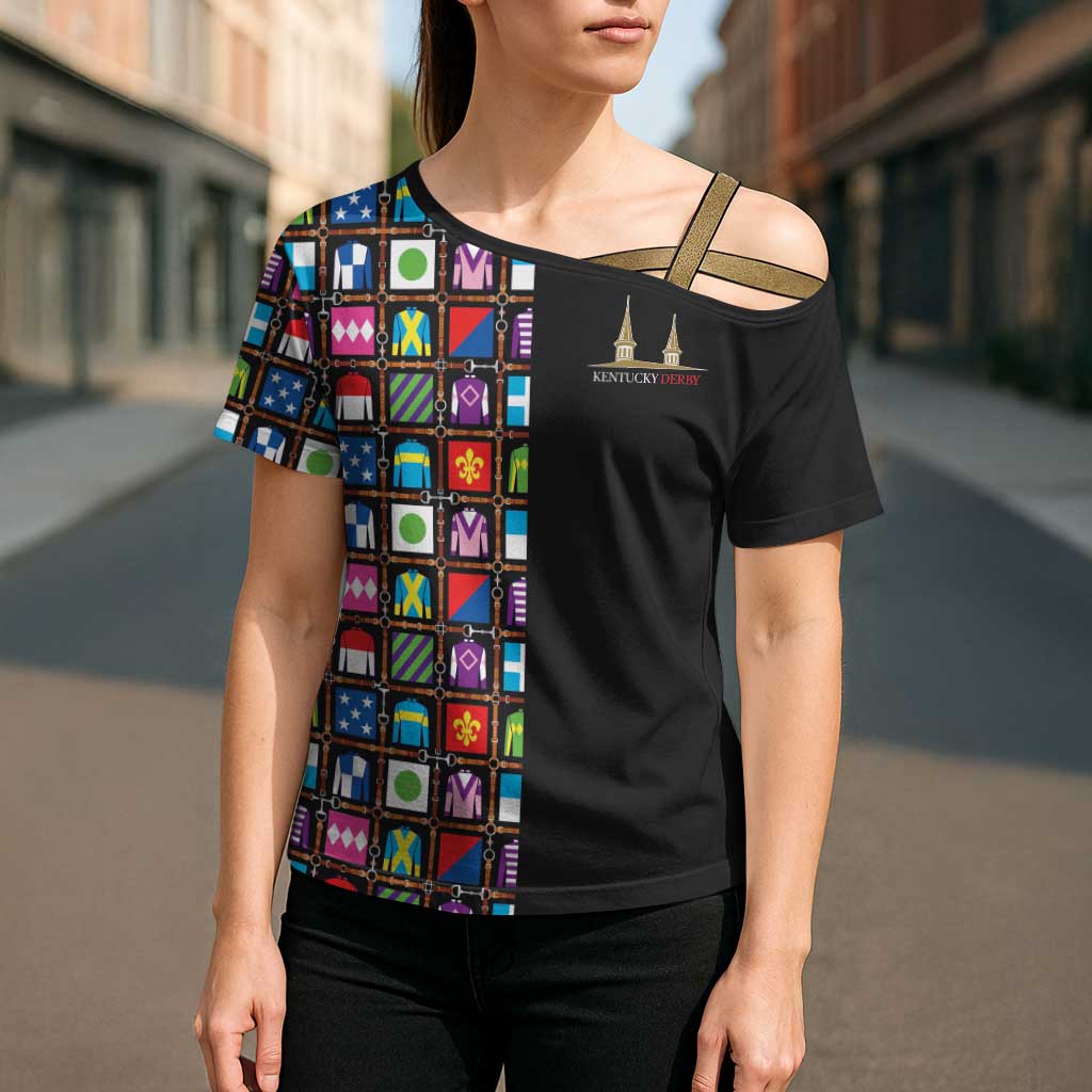 Kentucky Horse Racing 152nd Cross Shoulder Shirt Run for the Roses 2026 Black Edition