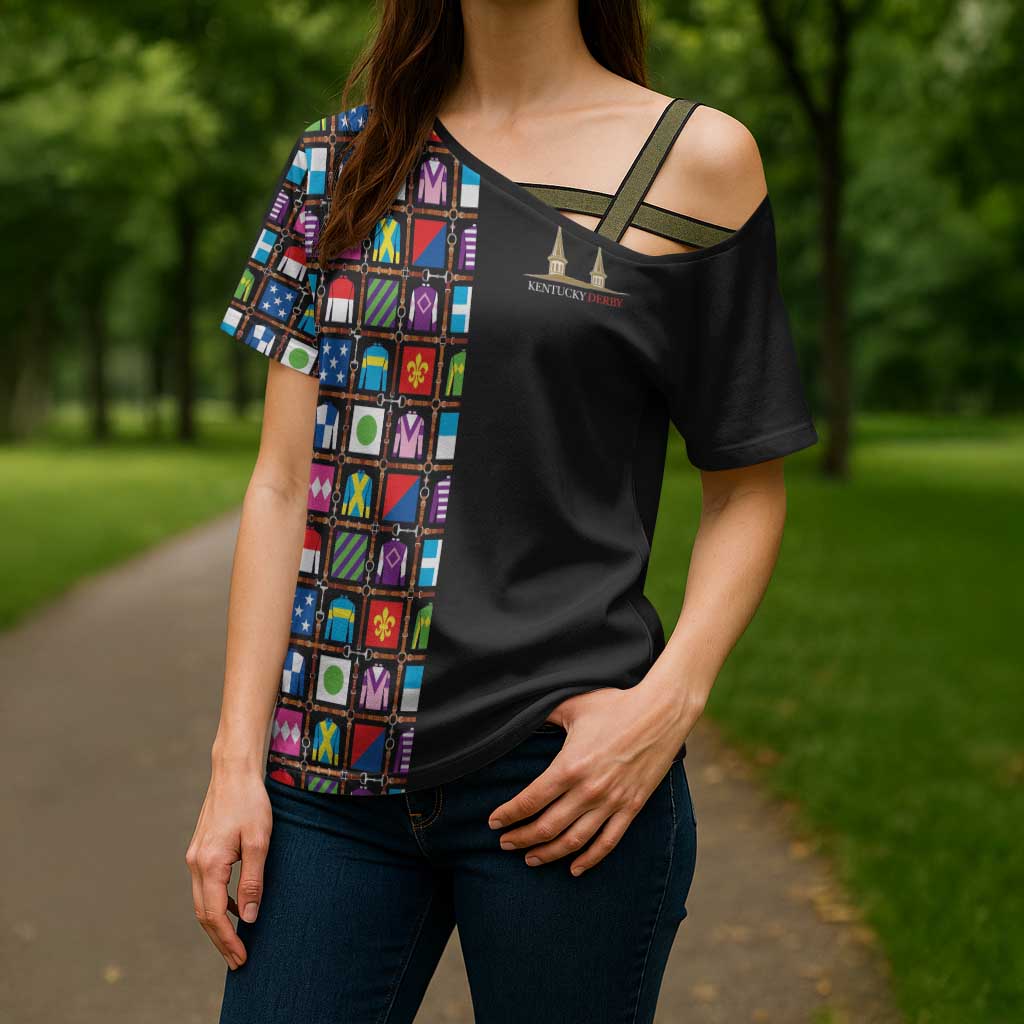 Kentucky Horse Racing 152nd Cross Shoulder Shirt Run for the Roses 2026 Black Edition