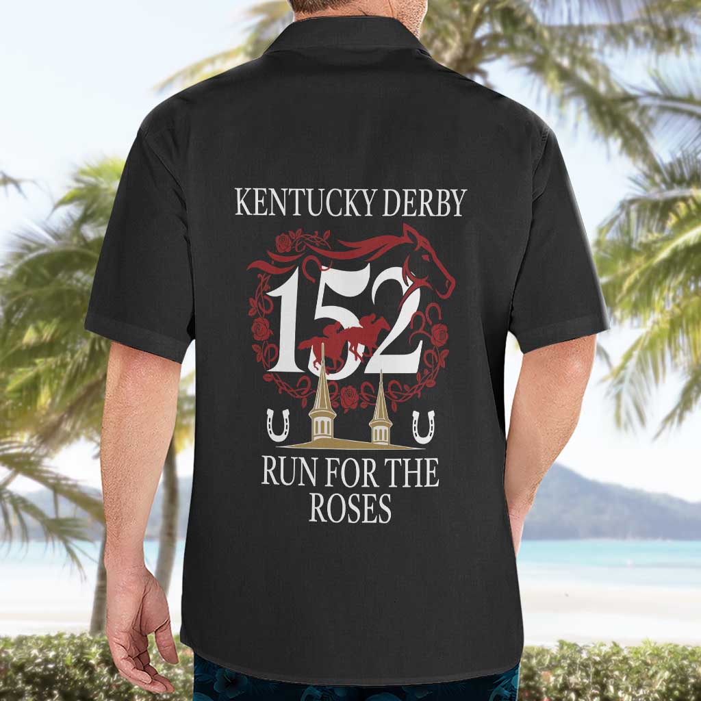 Kentucky Horse Racing 152nd Hawaiian Shirt Run for the Roses 2026 Black Edition
