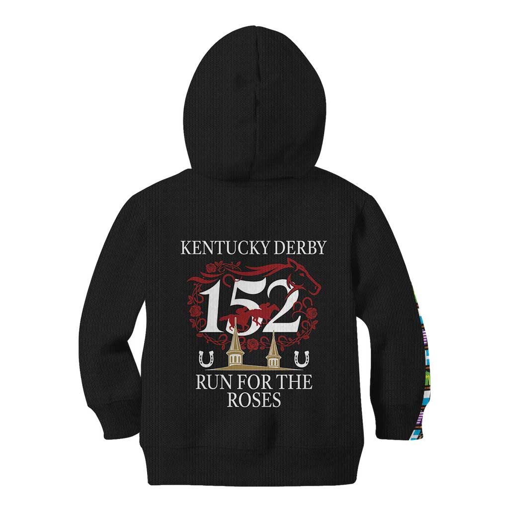 Kentucky Horse Racing 152nd Kid Hoodie Run for the Roses 2026 Black Edition