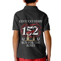 Kentucky Horse Racing 152nd Kid Polo Shirt Run for the Roses 2026 Black Edition