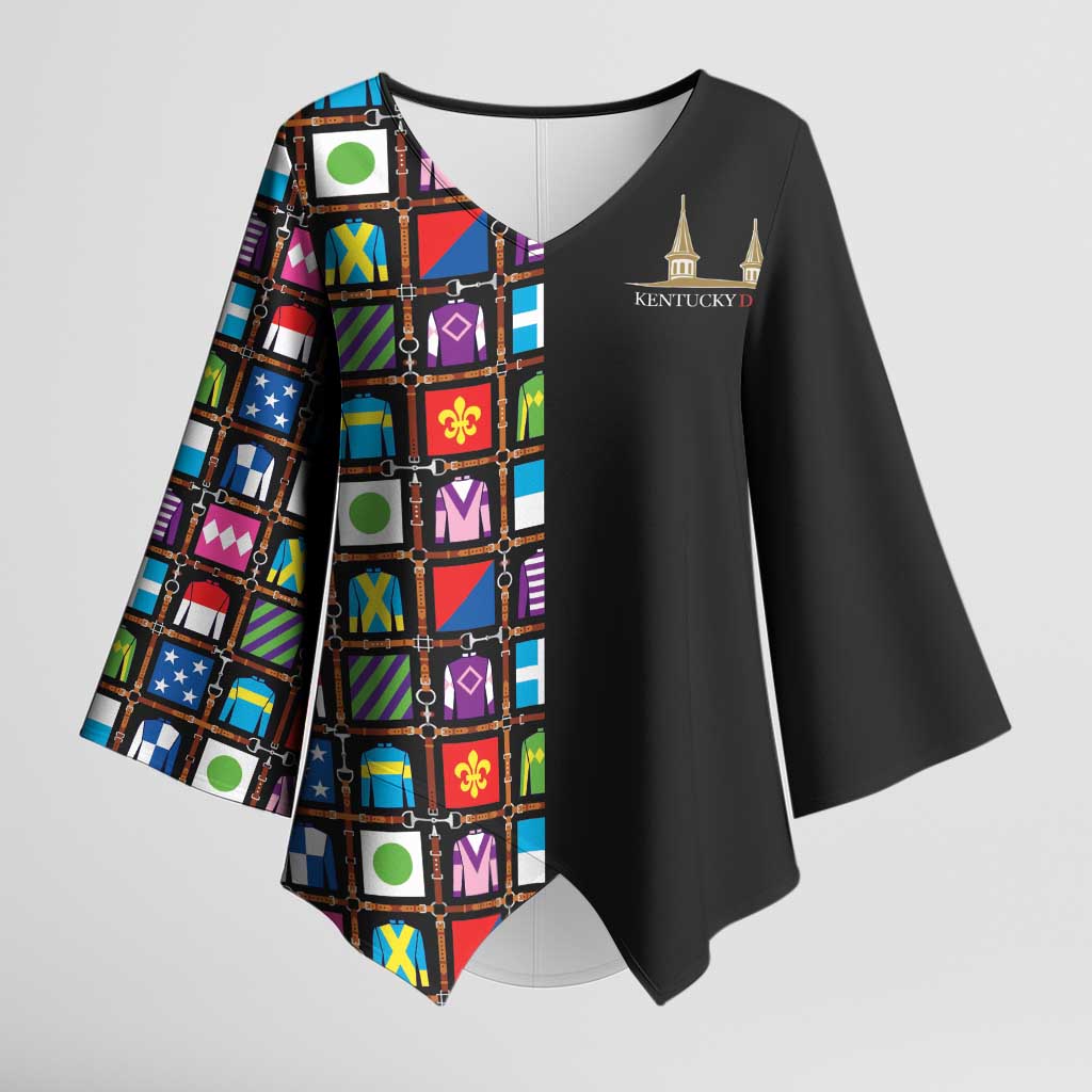 Kentucky Horse Racing 152nd Kimono Sleeve Blouse Run for the Roses 2026 Black Edition