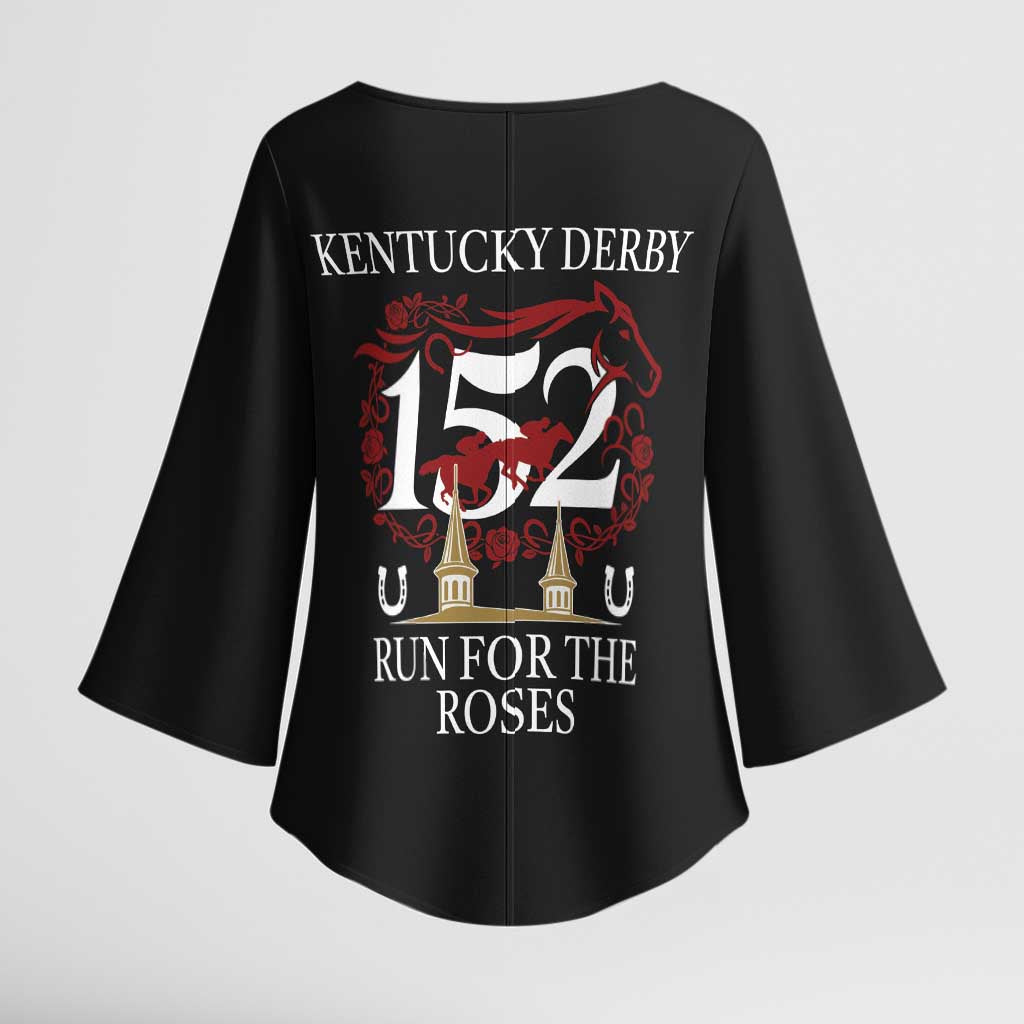Kentucky Horse Racing 152nd Kimono Sleeve Blouse Run for the Roses 2026 Black Edition