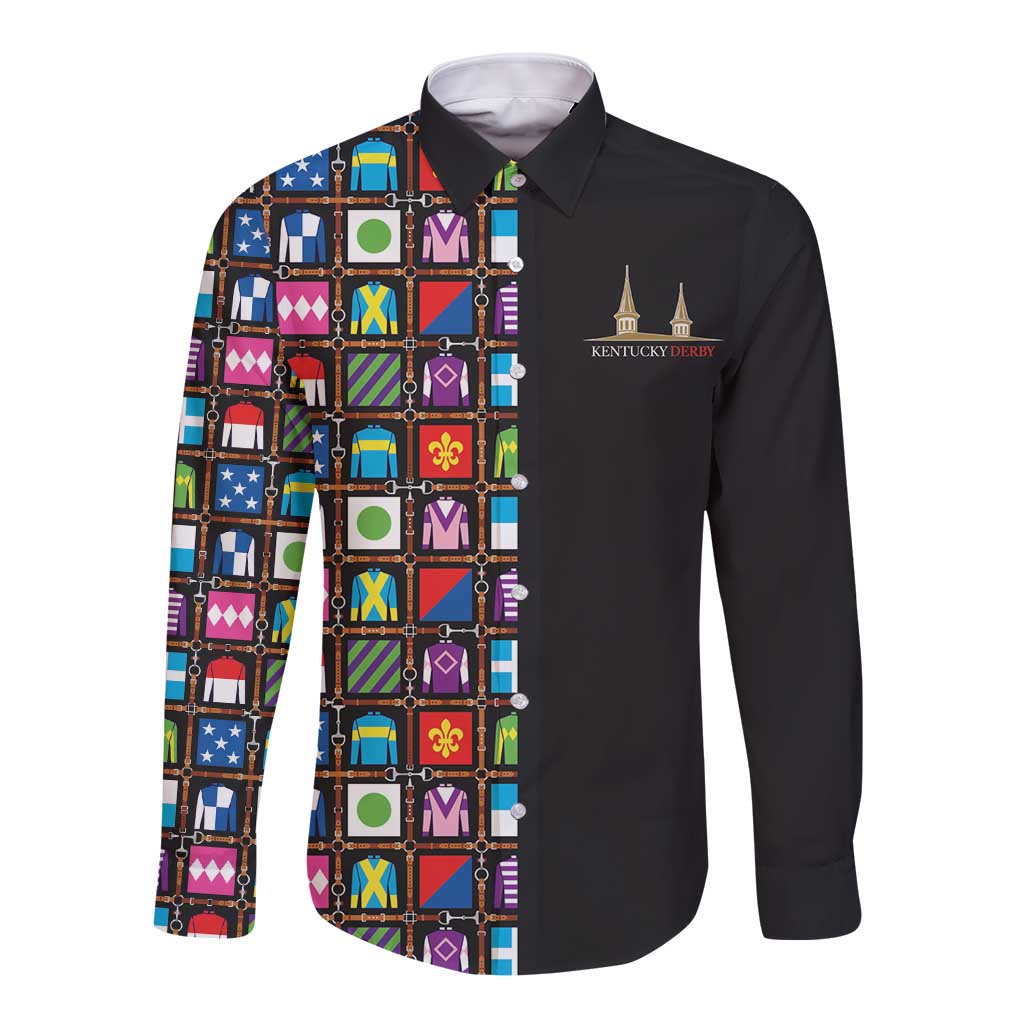 Kentucky Horse Racing 152nd Long Sleeve Button Shirt Run for the Roses 2026 Black Edition