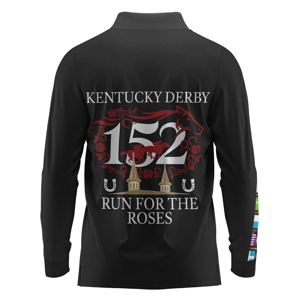 Kentucky Horse Racing 152nd Long Sleeve Polo Shirt Run for the Roses 2026 Black Edition