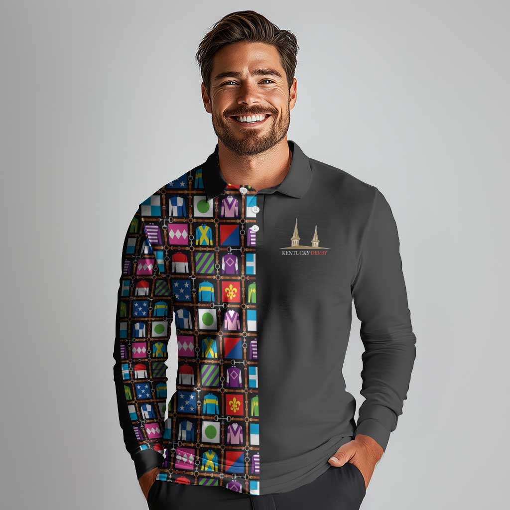 Kentucky Horse Racing 152nd Long Sleeve Polo Shirt Run for the Roses 2026 Black Edition