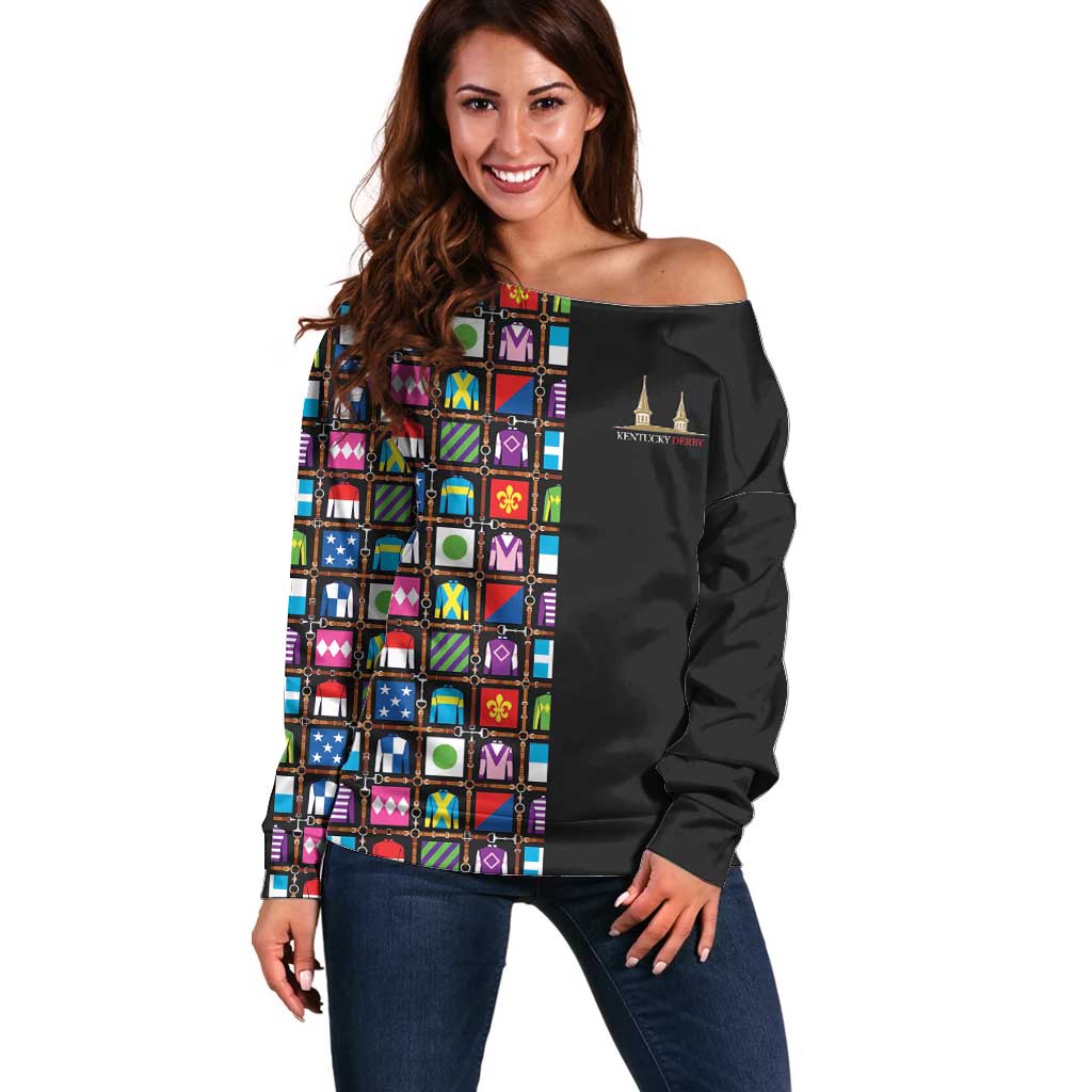 Kentucky Horse Racing 152nd Off Shoulder Sweater Run for the Roses 2026 Black Edition