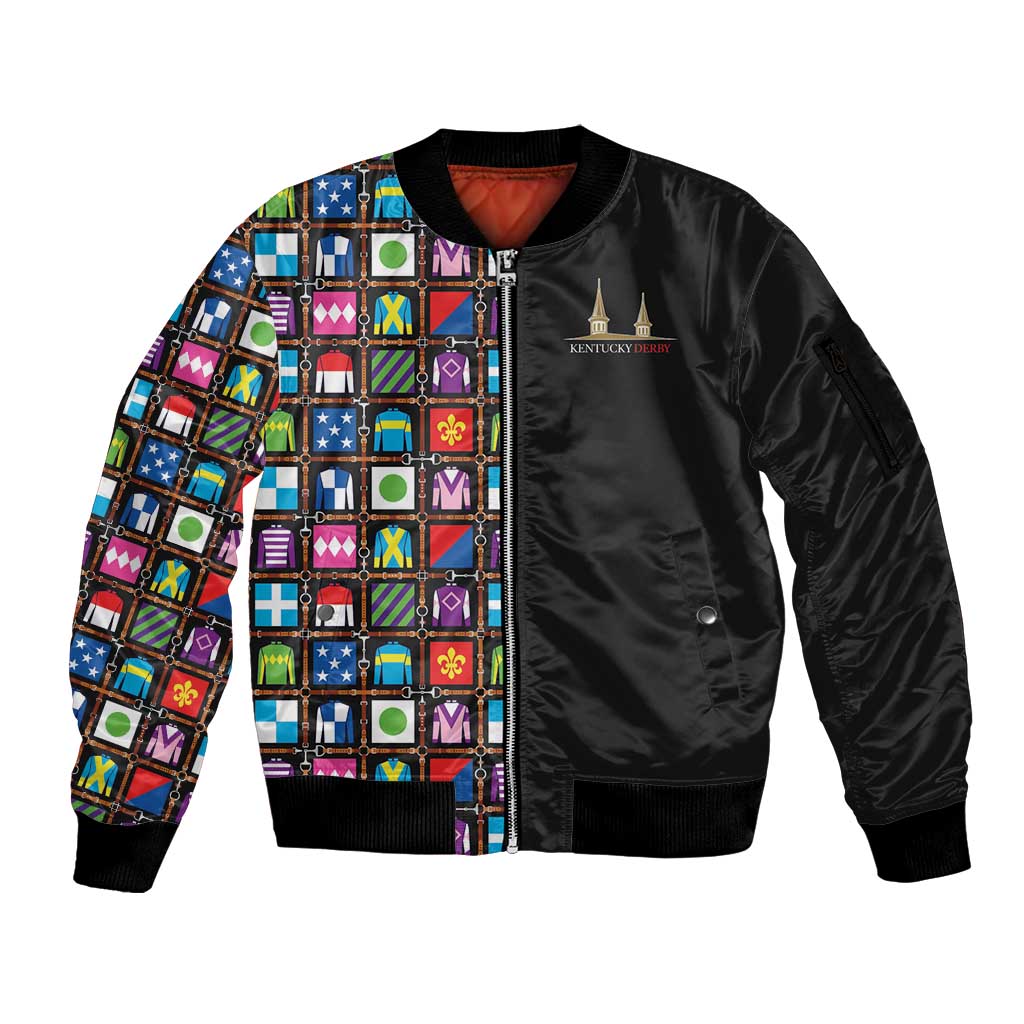 Kentucky Horse Racing 152nd Sleeve Zip Bomber Jacket Run for the Roses 2026 Black Edition