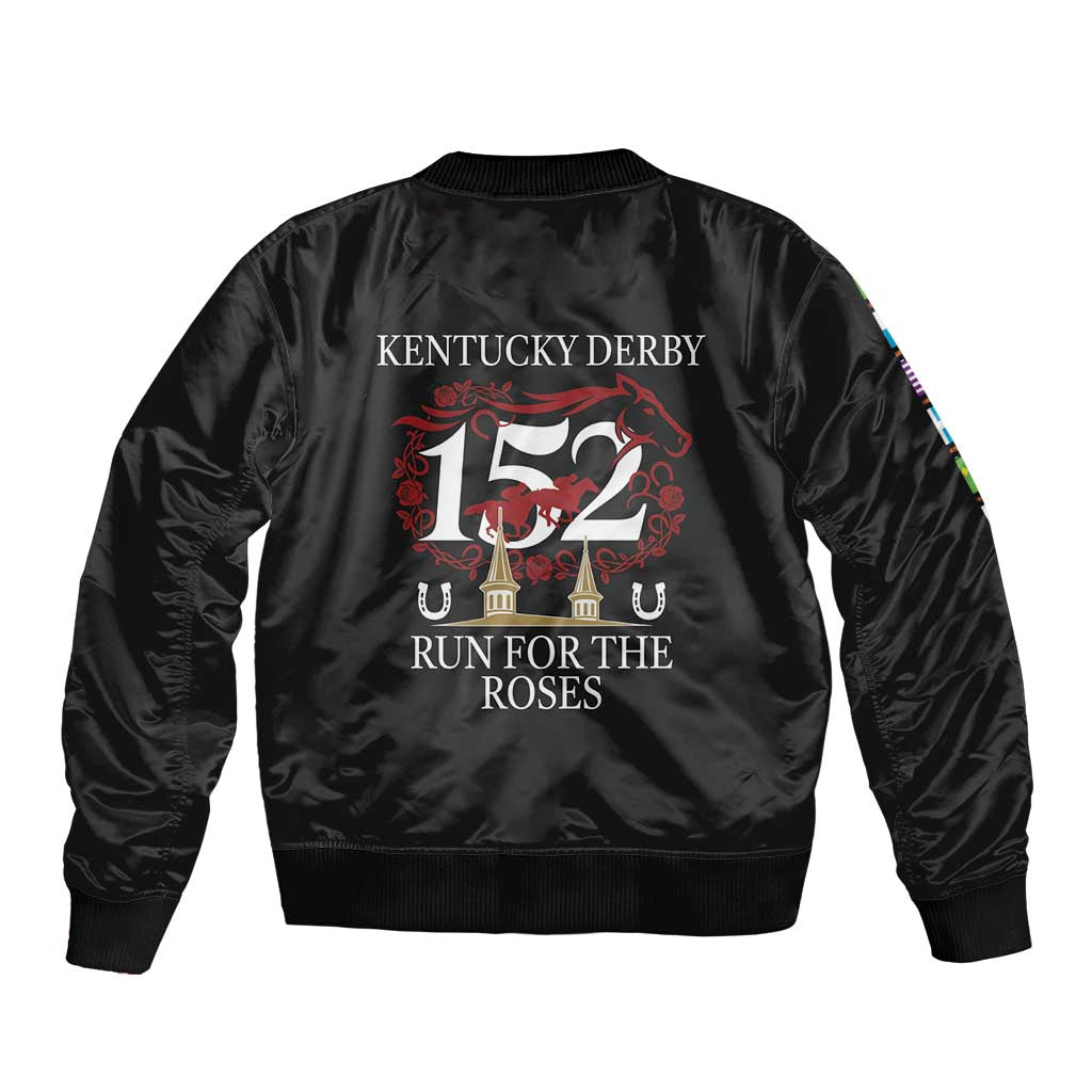 Kentucky Horse Racing 152nd Sleeve Zip Bomber Jacket Run for the Roses 2026 Black Edition