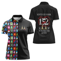 Kentucky Horse Racing 152nd Women Polo Shirt Run for the Roses 2026 Black Edition