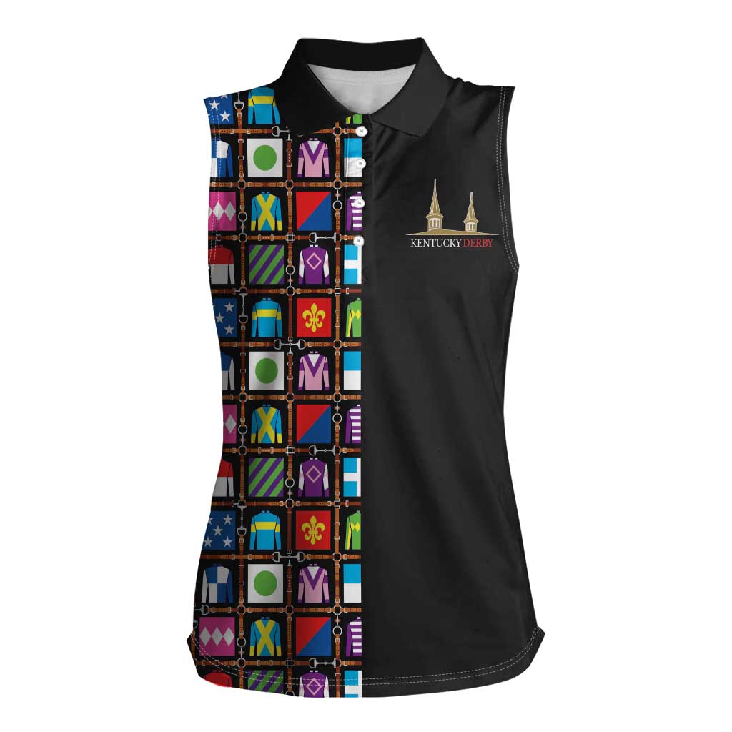 Kentucky Horse Racing 152nd Women Sleeveless Polo Shirt Run for the Roses 2026 Black Edition