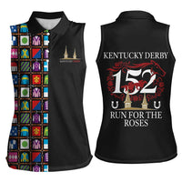Kentucky Horse Racing 152nd Women Sleeveless Polo Shirt Run for the Roses 2026 Black Edition