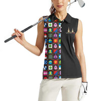 Kentucky Horse Racing 152nd Women Sleeveless Polo Shirt Run for the Roses 2026 Black Edition