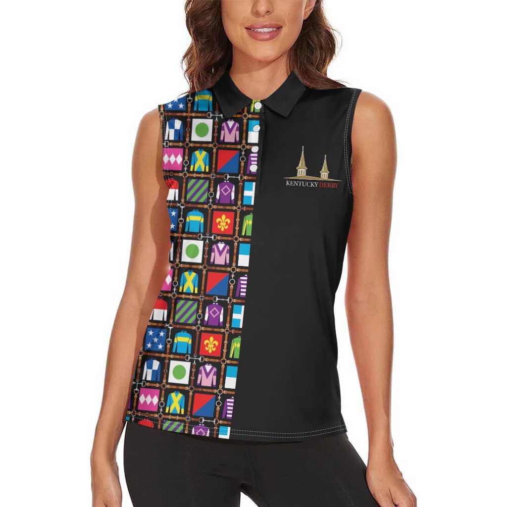 Kentucky Horse Racing 152nd Women Sleeveless Polo Shirt Run for the Roses 2026 Black Edition