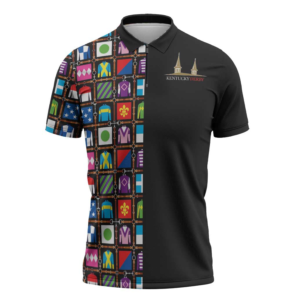Kentucky Horse Racing 152nd Zipper Polo Shirt Run for the Roses 2026 Black Edition