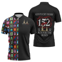 Kentucky Horse Racing 152nd Zipper Polo Shirt Run for the Roses 2026 Black Edition