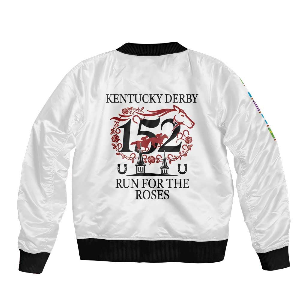 Kentucky Horse Racing 152nd Bomber Jacket Run for the Roses 2026 White Edition