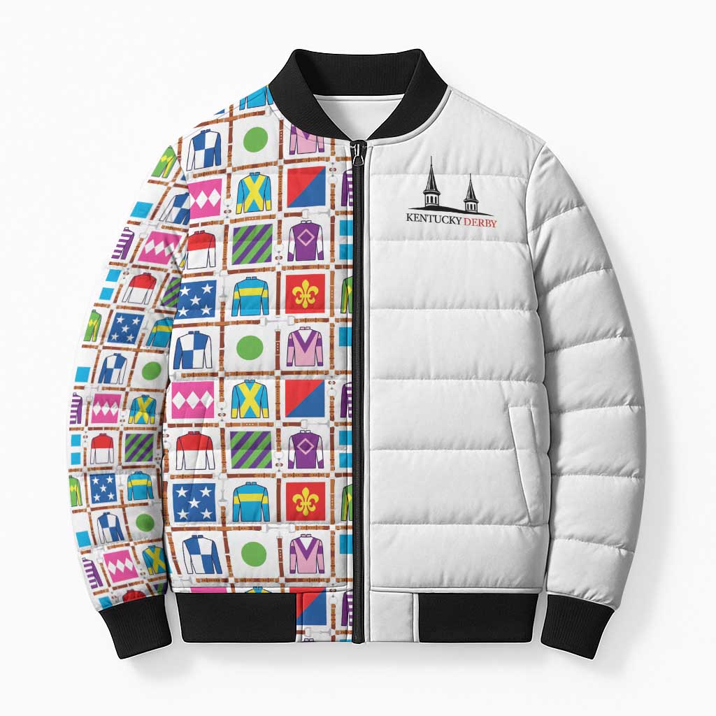 Kentucky Horse Racing 152nd Bomber Puffer Jacket Run for the Roses 2026 White Edition