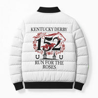 Kentucky Horse Racing 152nd Bomber Puffer Jacket Run for the Roses 2026 White Edition