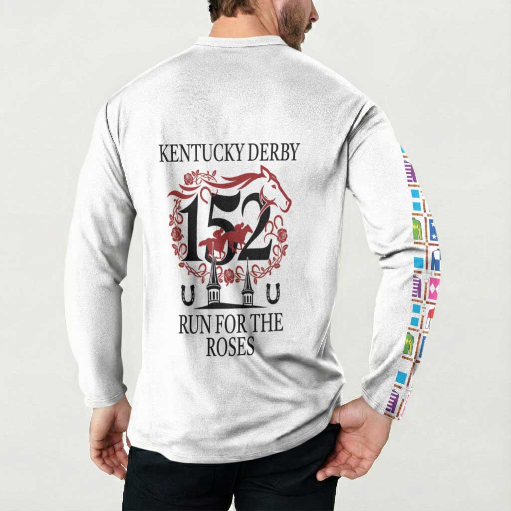 Kentucky Horse Racing 152nd Button Sweatshirt Run for the Roses 2026 White Edition