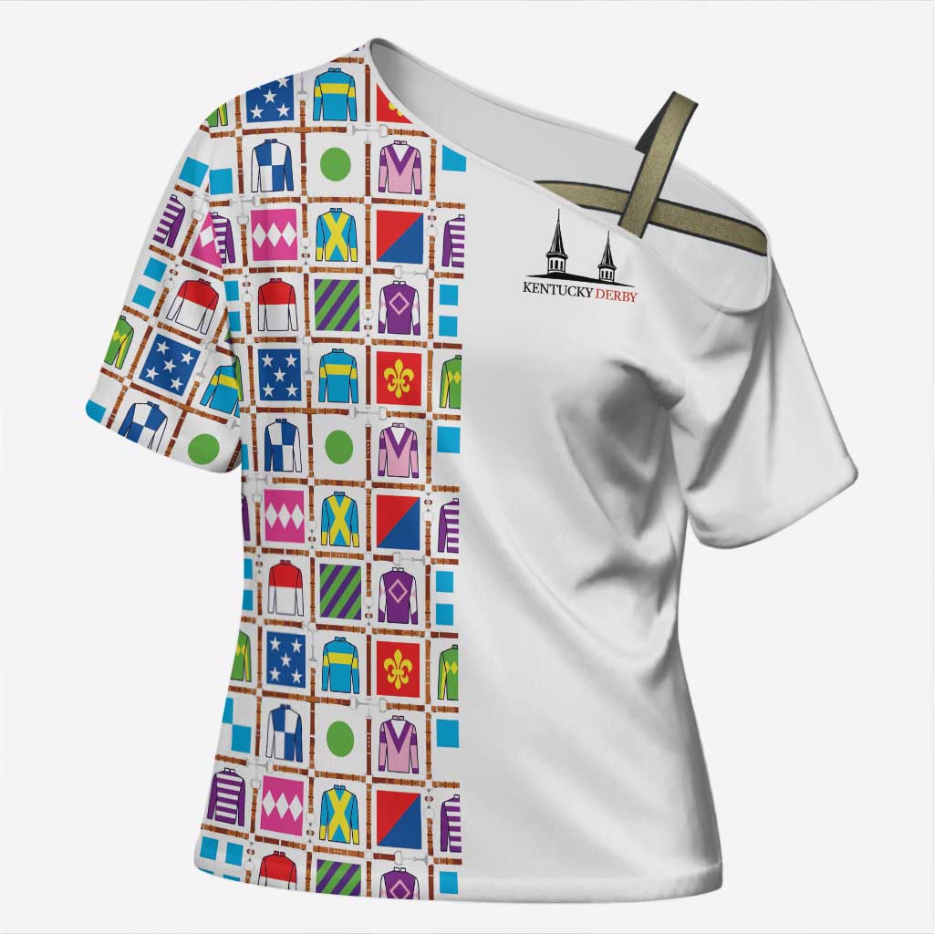 Kentucky Horse Racing 152nd Cross Shoulder Shirt Run for the Roses 2026 White Edition