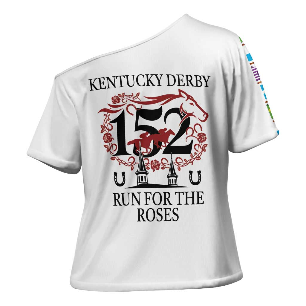 Kentucky Horse Racing 152nd Cross Shoulder Shirt Run for the Roses 2026 White Edition