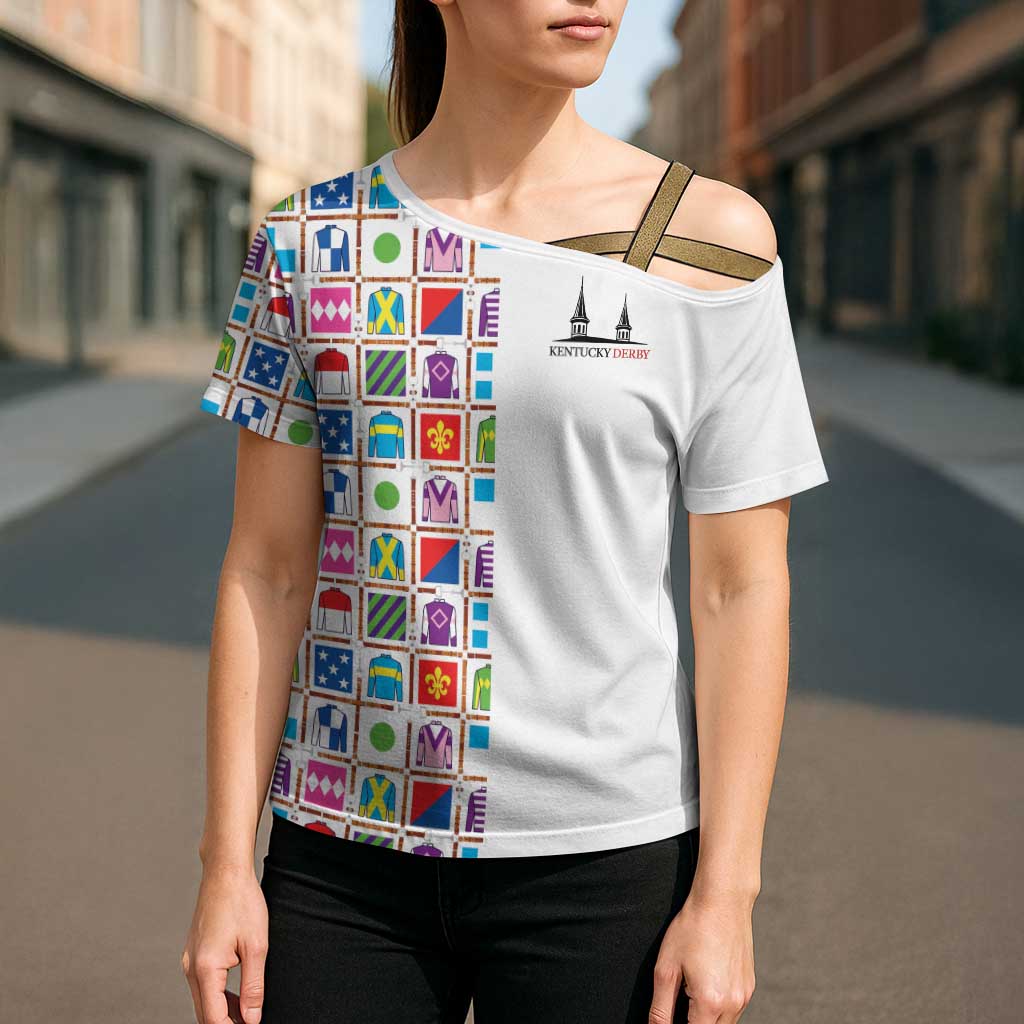 Kentucky Horse Racing 152nd Cross Shoulder Shirt Run for the Roses 2026 White Edition