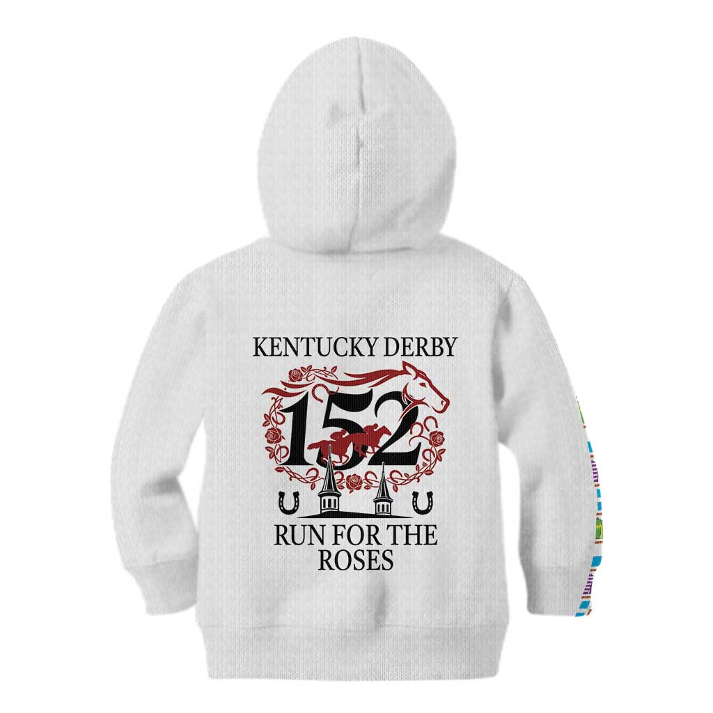 Kentucky Horse Racing 152nd Kid Hoodie Run for the Roses 2026 White Edition