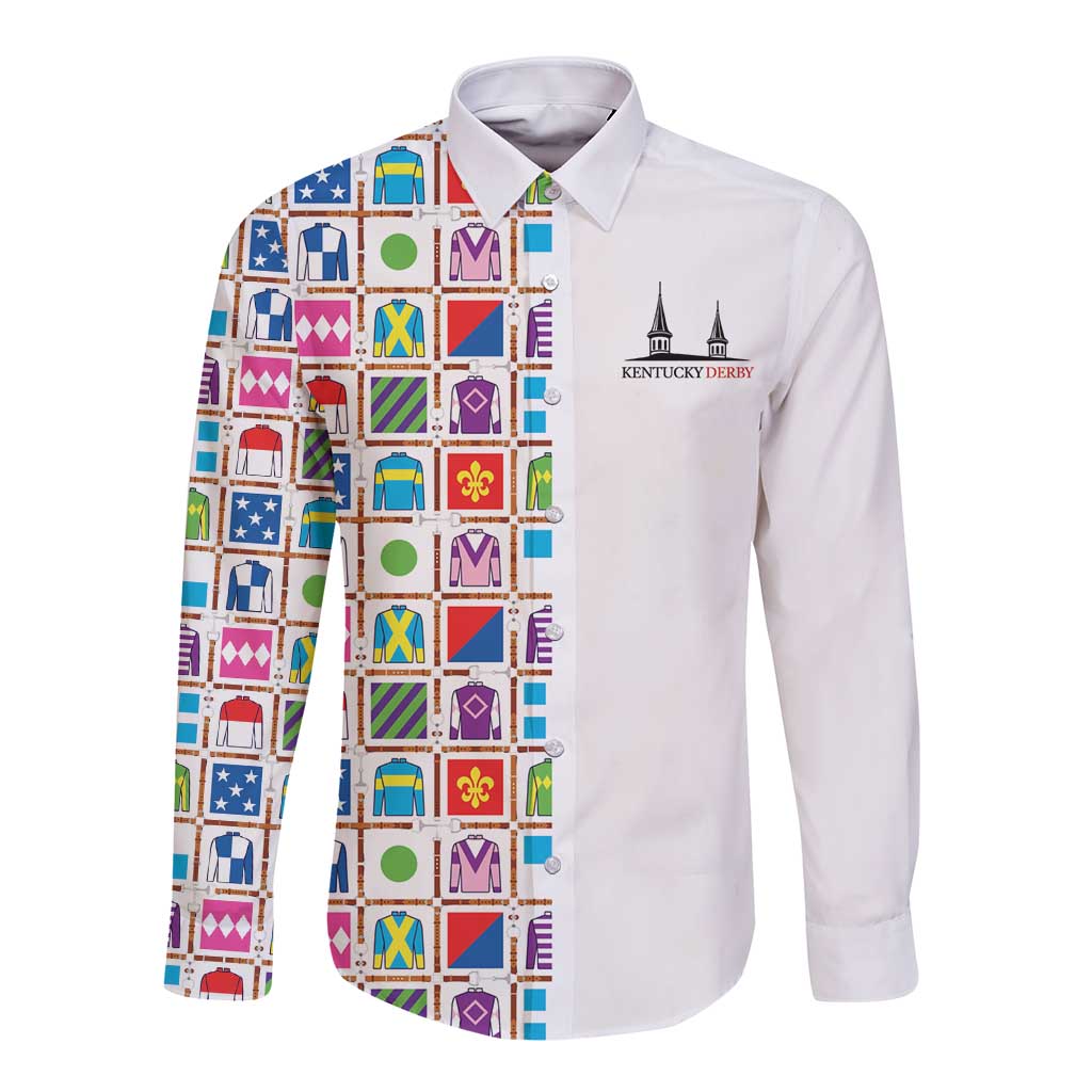 Kentucky Horse Racing 152nd Long Sleeve Button Shirt Run for the Roses 2026 White Edition