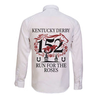 Kentucky Horse Racing 152nd Long Sleeve Button Shirt Run for the Roses 2026 White Edition