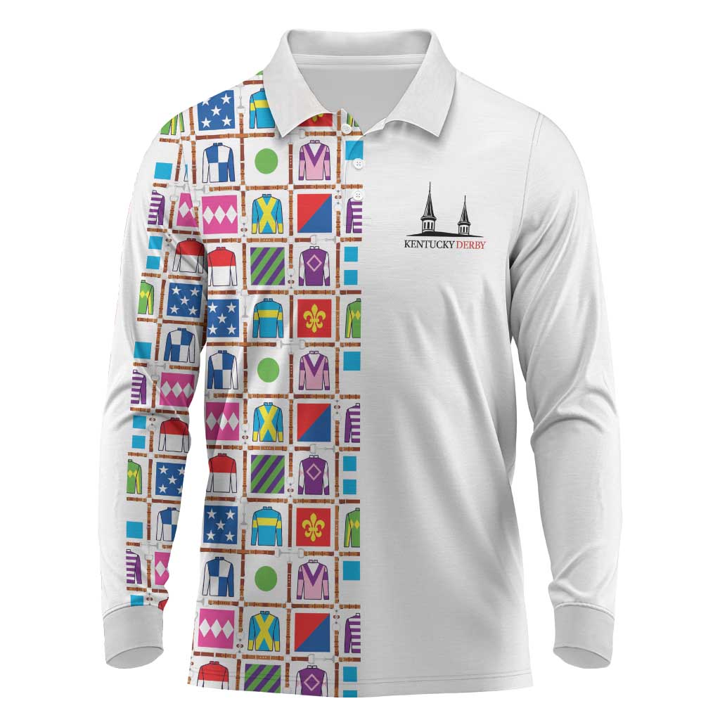 Kentucky Horse Racing 152nd Long Sleeve Polo Shirt Run for the Roses 2026 White Edition