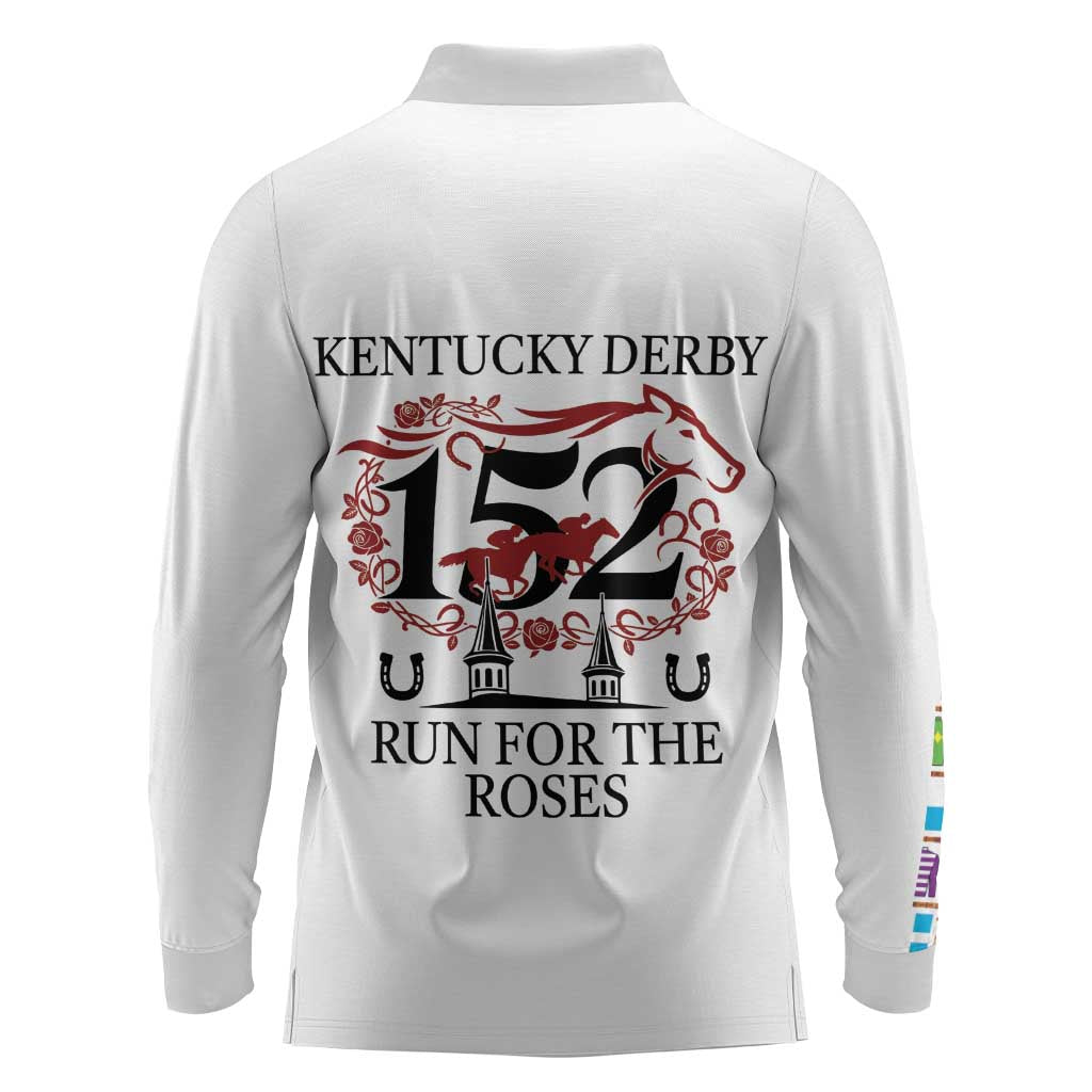 Kentucky Horse Racing 152nd Long Sleeve Polo Shirt Run for the Roses 2026 White Edition