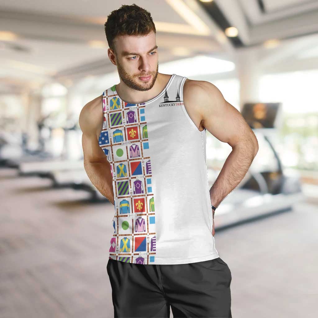 Kentucky Horse Racing 152nd Men Tank Top Run for the Roses 2026 White Edition