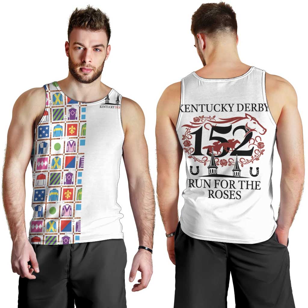 Kentucky Horse Racing 152nd Men Tank Top Run for the Roses 2026 White Edition