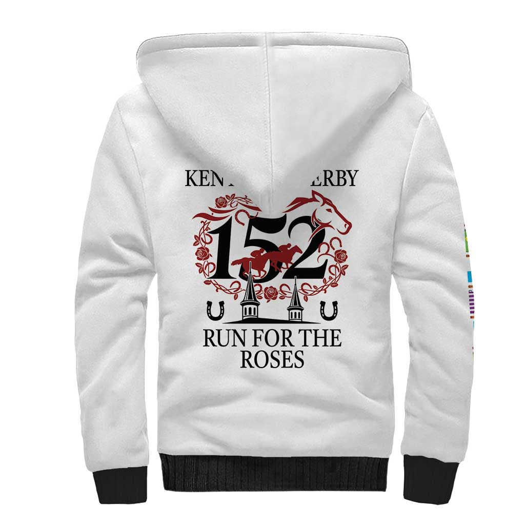 Kentucky Horse Racing 152nd Sherpa Hoodie Run for the Roses 2026 White Edition