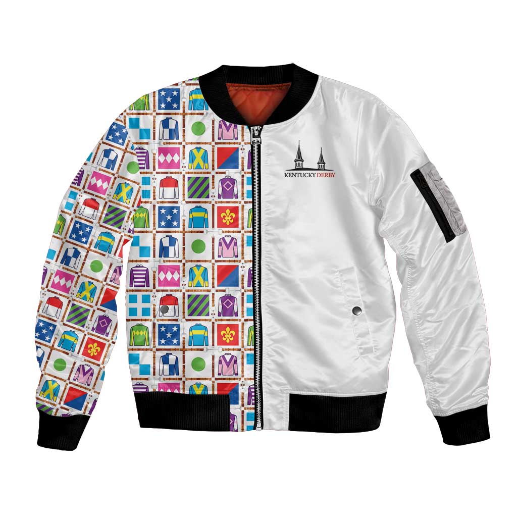Kentucky Horse Racing 152nd Sleeve Zip Bomber Jacket Run for the Roses 2026 White Edition