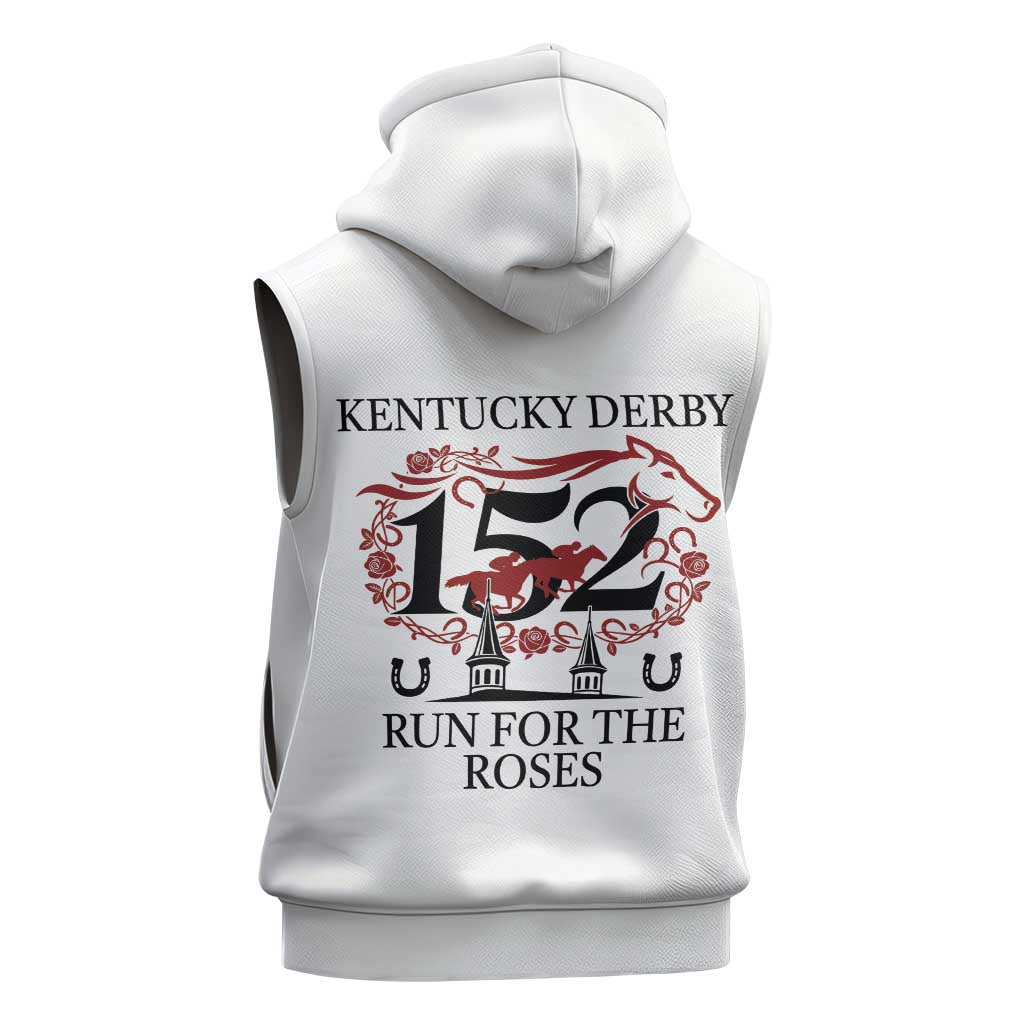 Kentucky Horse Racing 152nd Sleeveless Hoodie Run for the Roses 2026 White Edition