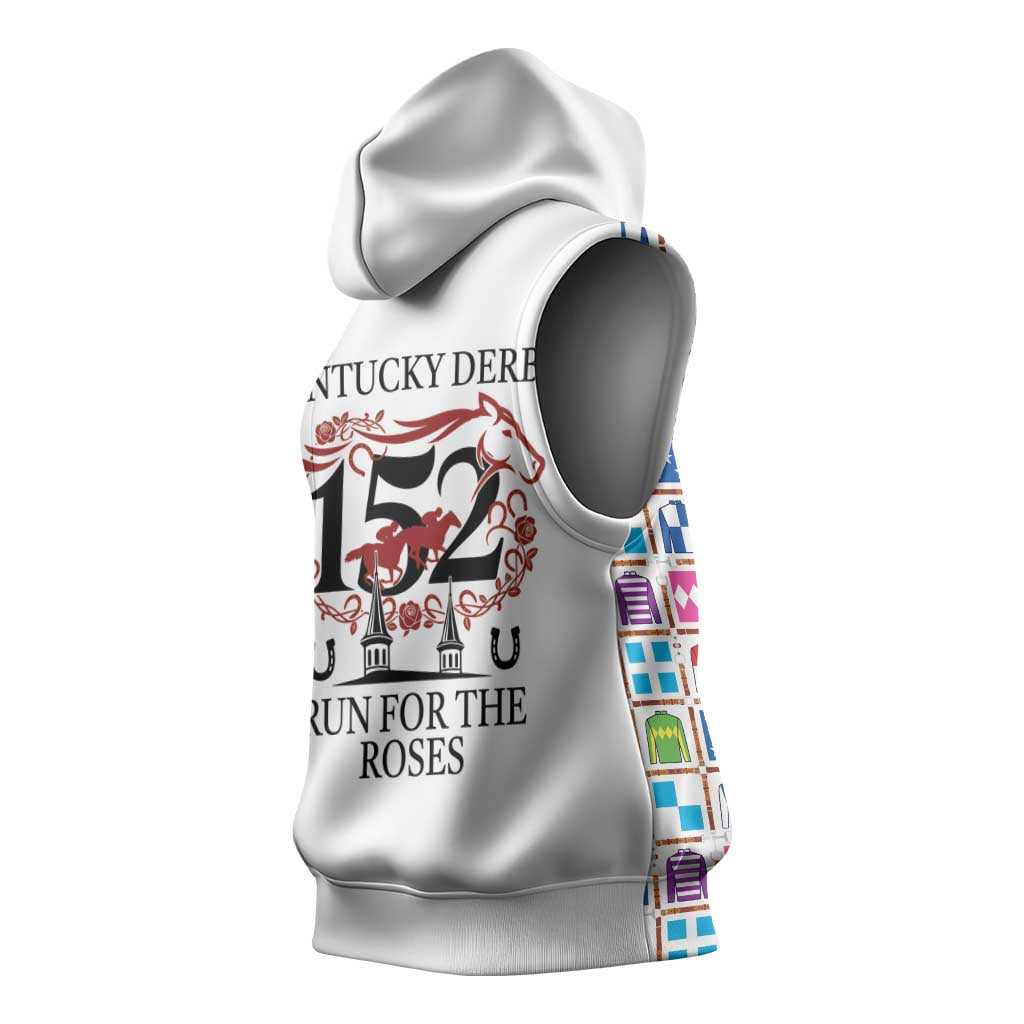 Kentucky Horse Racing 152nd Sleeveless Hoodie Run for the Roses 2026 White Edition