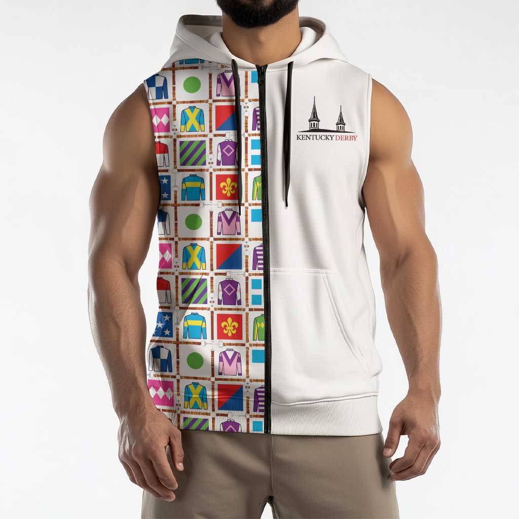 Kentucky Horse Racing 152nd Sleeveless Zip Hoodie Run for the Roses 2026 White Edition