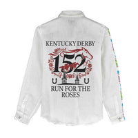 Kentucky Horse Racing 152nd Women Casual Shirt Run for the Roses 2026 White Edition
