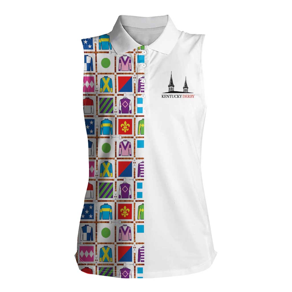 Kentucky Horse Racing 152nd Women Sleeveless Polo Shirt Run for the Roses 2026 White Edition