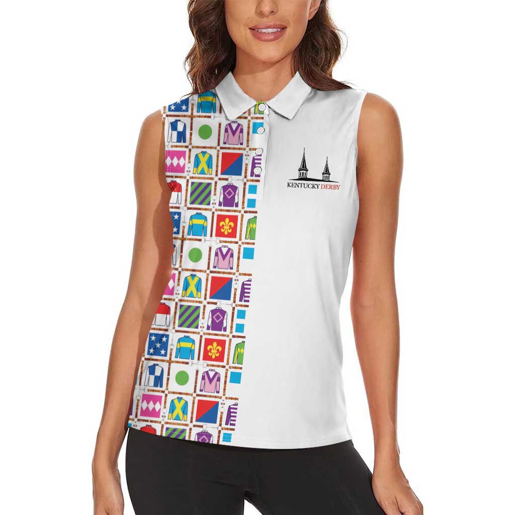Kentucky Horse Racing 152nd Women Sleeveless Polo Shirt Run for the Roses 2026 White Edition