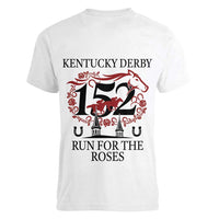 Kentucky Horse Racing 152nd Women V-Neck T-Shirt Run for the Roses 2026 White Edition