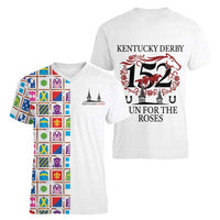 Kentucky Horse Racing 152nd Women V-Neck T-Shirt Run for the Roses 2026 White Edition