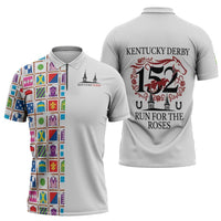 Kentucky Horse Racing 152nd Zipper Polo Shirt Run for the Roses 2026 White Edition