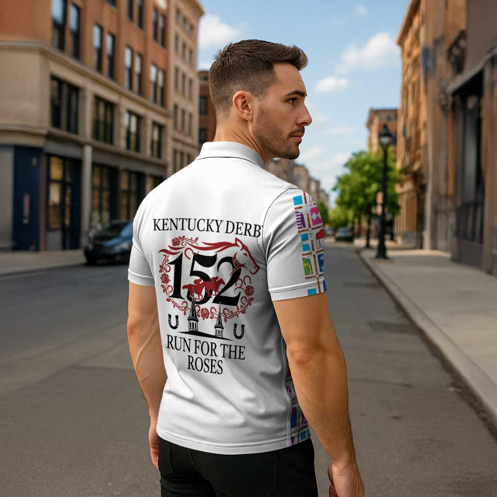 Kentucky Horse Racing 152nd Zipper Polo Shirt Run for the Roses 2026 White Edition