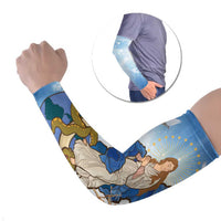 Italy Immaculate Conception Feast Day Arm Sleeves Virgin Mary with Cross And Lily Flower - Wonder Print Shop