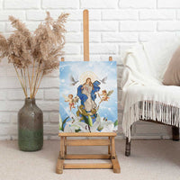 Italy Immaculate Conception Feast Day Canvas Wall Art Virgin Mary with Cross And Lily Flower - Wonder Print Shop