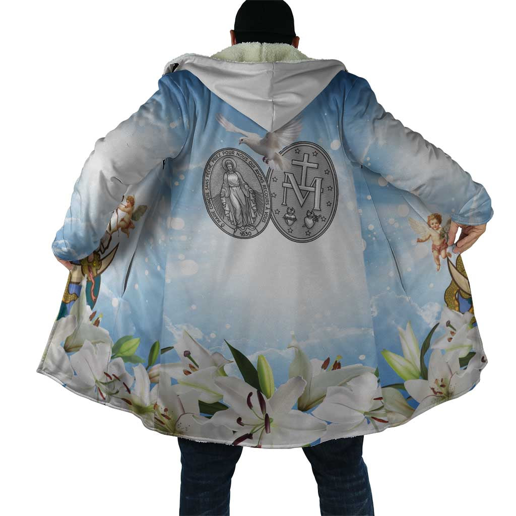 Italy Immaculate Conception Feast Day Cloak Virgin Mary with Cross And Lily Flower - Wonder Print Shop