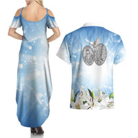 Italy Immaculate Conception Feast Day Couples Matching Summer Maxi Dress and Hawaiian Shirt Virgin Mary with Cross And Lily Flower LT19